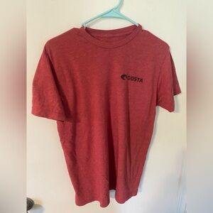 Costa Red Short Sleeve Tee Classic Crew Neck